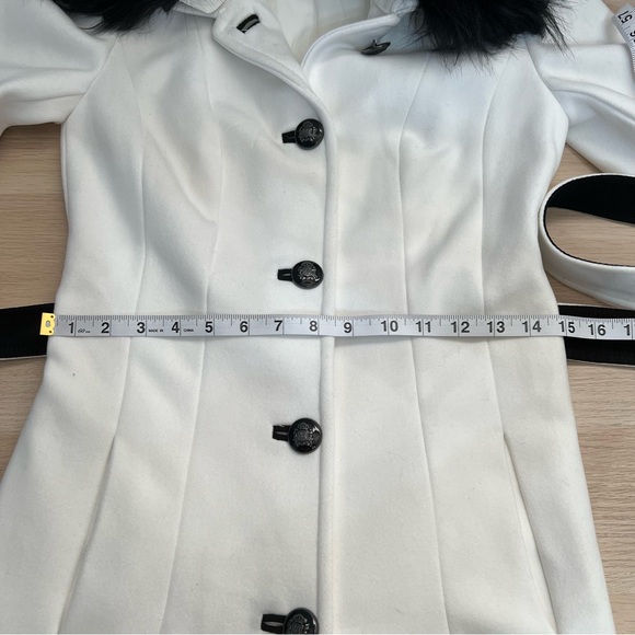 WHBM Faux Fur Collar Classic Long Coat XXS - Picture 8 of 12